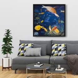 Framed 36 x 36 - Colorful fish under the sea