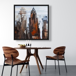 Framed 36 x 36 - Gray day in the city