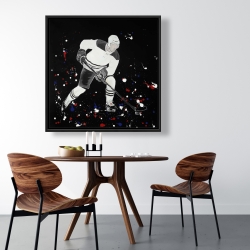 Framed 36 x 36 - Hockey player ready for action