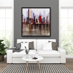 Framed 36 x 36 - Industrial city style