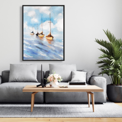 Framed 36 x 48 - Sailboats in the sea