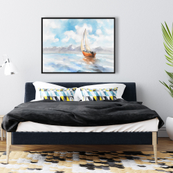 Framed 36 x 48 - Sailboat landscape