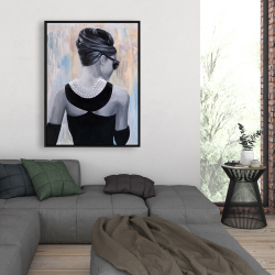 Encadré 36 x 48 - Audrey hepburn de style abstrait vue de dos