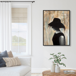 Encadré 36 x 48 - Audrey hepburn avec un grand chapeau