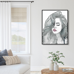 Framed 36 x 48 - Beautiful female hair
