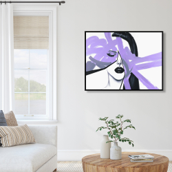 Framed 36 x 48 - Abstract purple woman portrait