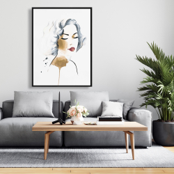 Encadré 36 x 48 - Femme classique à l'aquarelle