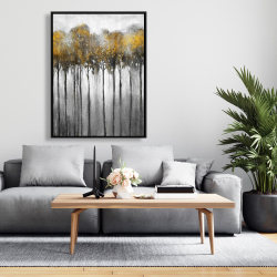 Encadré 36 x 48 - Forêt abstraite jaune