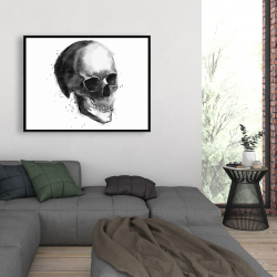 Encadré 36 x 48 - Crâne noir et blanc