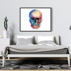 Encadré 36 x 48 - Crâne coloré aquarelle