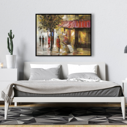 Framed 36 x 48 - Abstract street with passers