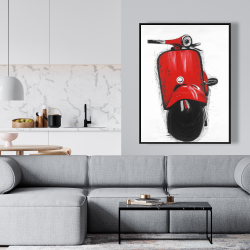 Encadré 36 x 48 - Scooter italien rouge