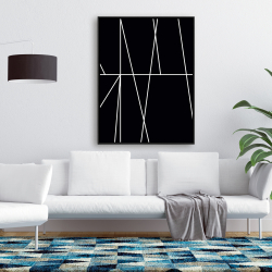 Encadré 36 x 48 - Rayures blanches sur fond noir