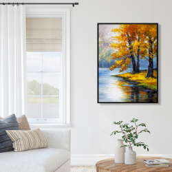 Framed 36 x 48 - Two trees by the lake