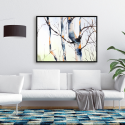 Framed 36 x 48 - Three small birch trees