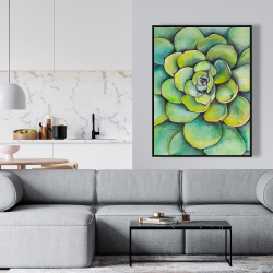 Encadré 36 x 48 - Succulent à l'aquarelle