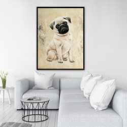 Framed 36 x 48 - Small pug dog