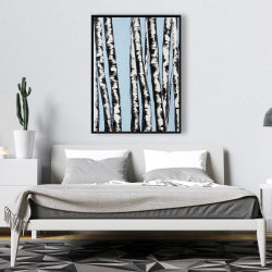 Framed 36 x 48 - Pastel birches
