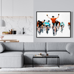 Encadré 36 x 48 - Cyclistes à la fin d'une course