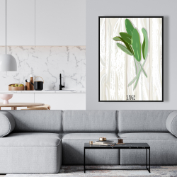 Framed 36 x 48 - Sage on wood