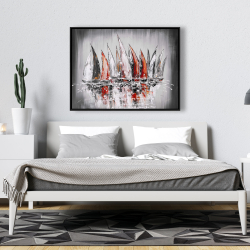 Framed 36 x 48 - Sailboats with paint splash
