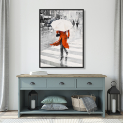 Encadré 36 x 48 - Jour pluvieux dans la ville