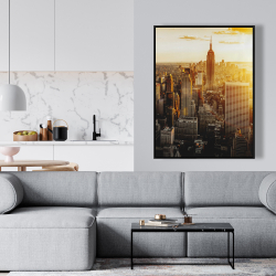 Framed 36 x 48 - New york city at sunset