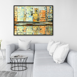 Framed 36 x 48 - Reflections of a colorful city