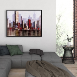 Framed 36 x 48 - Industrial city style