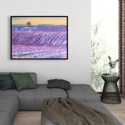 Framed 36 x 48 - Landscape of a field of lavender
