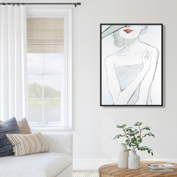 Framed 36 x 48 - Woman with hat