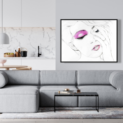 Encadré 36 x 48 - Portrait de femme avec maquillage rose