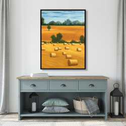 Framed 36 x 48 - Hay bale fields