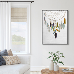 Encadré 36 x 48 - Attrapeur de rêves avec plumes