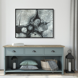 Framed 36 x 48 - Textured wooden logs