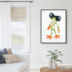 Framed 36 x 48 - Funny frog with sunglasses