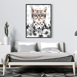 Framed 36 x 48 - Geek cat