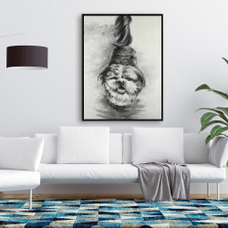 Framed 36 x 48 - Happy dog sketch