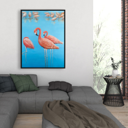 Encadré 36 x 48 - Groupe de flamants