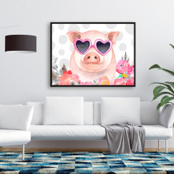 Framed 36 x 48 - Little pig in love