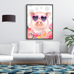 Framed 36 x 48 - Little pig in love