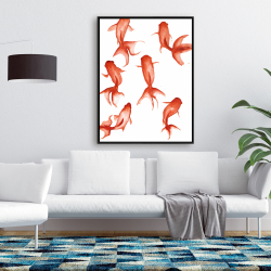 Encadré 36 x 48 - Petits poissons rouge
