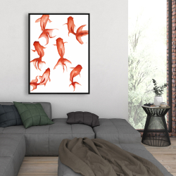 Encadré 36 x 48 - Petits poissons rouge