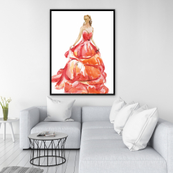 Framed 36 x 48 - Beautiful red prom dress