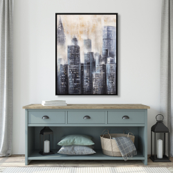 Framed 36 x 48 - Buildings through the clouds 