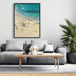 Encadré 36 x 48 - Foule à la plage l'été