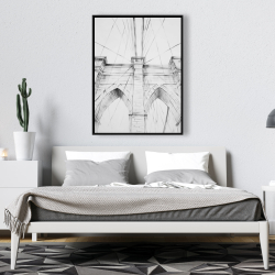 Framed 36 x 48 - Brooklyn bridge sketch