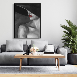 Encadré 36 x 48 - Femme mystérieuse avec un chapeau