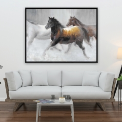 Encadré 36 x 48 - Troupeau de chevaux sauvages