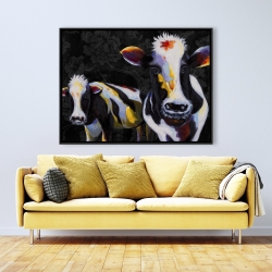 Framed 36 x 48 - Two funny cows victorian